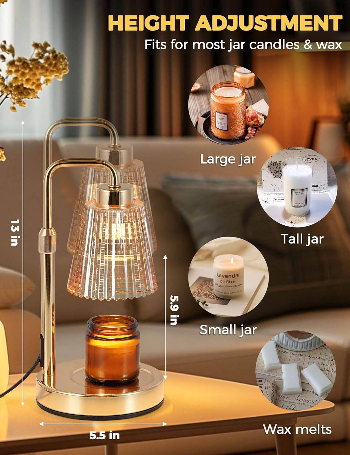 Dimmable Candle Warmer Lamp