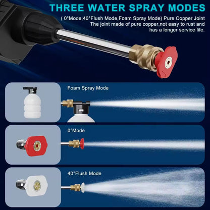 Infinite High-Pressure Car Wash Machine 1200 PSI - Portable Electric Washer with 45min Runtime 6-in-1 Nozzle Ergonomic Handle