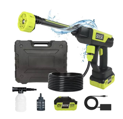 Cordless Pressure Washer Gun | Portable 21V Car Wash Kit