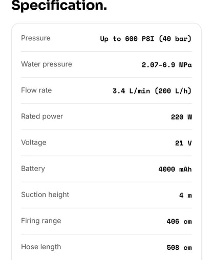 SEESE CORDLESS WASHER PRESSURE